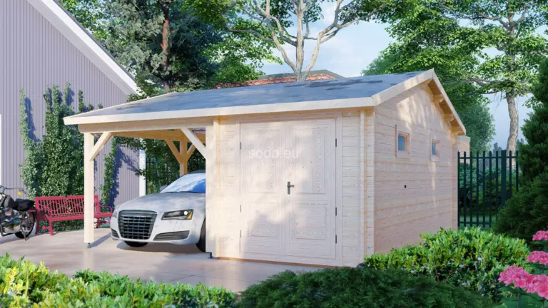 Wooden carport and storage 5.7×5.3