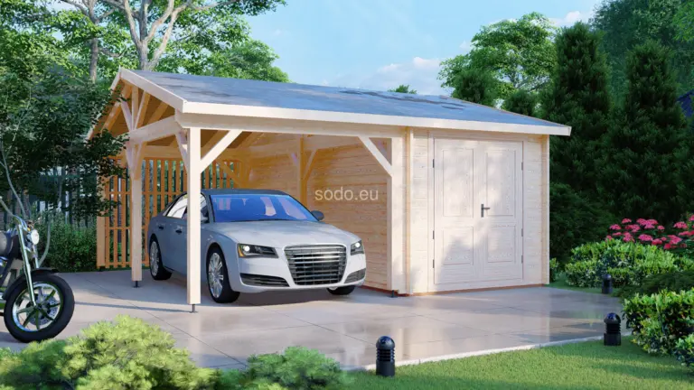 Wooden carport and storage 5.7×5.3