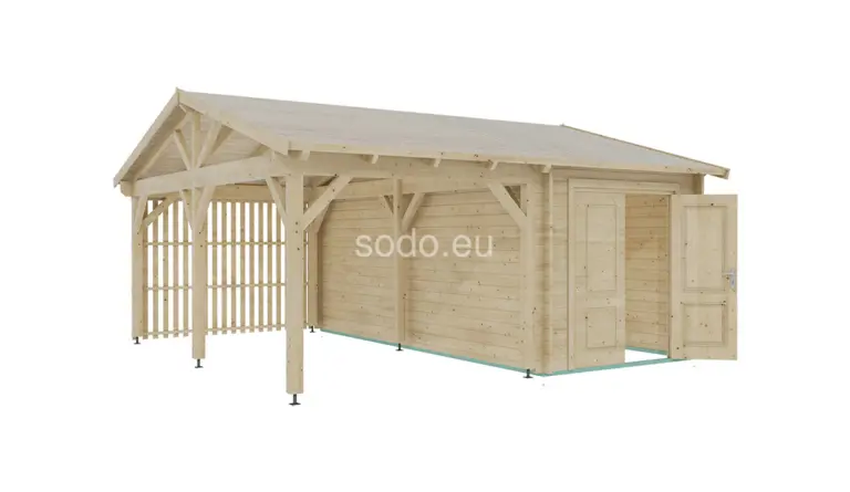 Wooden carport and storage 5.7×5.3